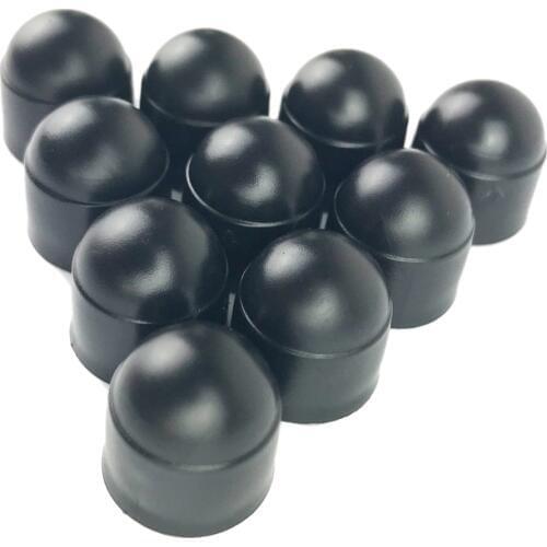 Set of 10 18mm Car Wheel Lug Nut Hexagonal Bolt Cover Cap Protector Black M6