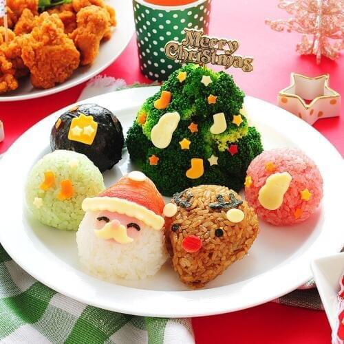 Sushi Model Set Food Mould Maker Christmas Pattern Convenient Japanese Food Making Tools Cute Pattern Rice Rolls Kitchen Utensil