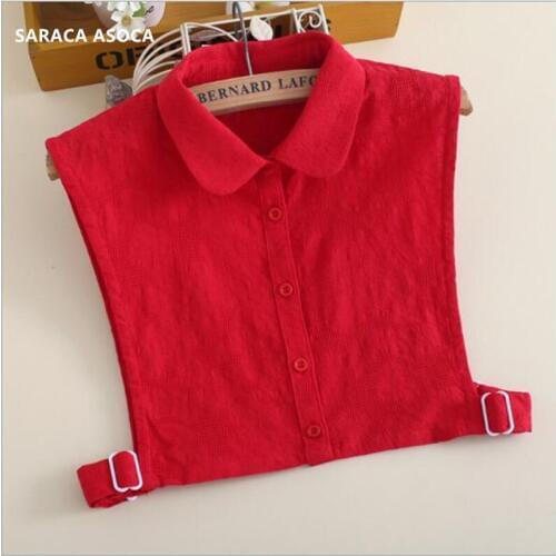 New Autumn Winter Red Shirt Fake Collar All Match Elastic Belt Sweater Detachable Collar Women B340