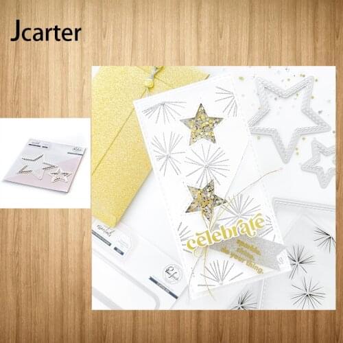 2021 New Design 2 Stars Frame DIY Metal Cutting Dies Craft for Scrapbooking Handmade Mould Blade Punch Stencils Dies Cut Model