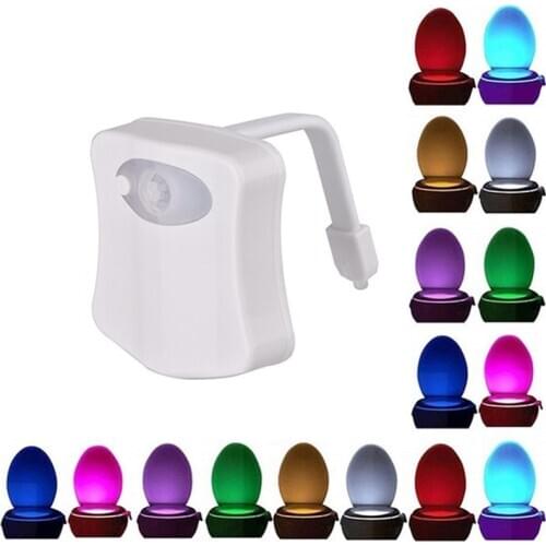 Newly Upgraded 16 Colors WC Toilet Night Light Smart Motion Sensor Toilet Seat Waterproof Backlight LED Lamp AAA Battery Powered
