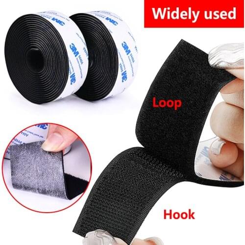 3M Strong Self adhesive Velcros Tape Hook and Loop White Fastener Tape Nylon Sticker Velcros Adhesive with Glue for DIY 16-100mm