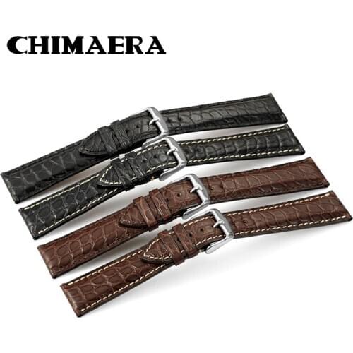 CHIMAERA Watch Strap Real Alligator Genuine Leather Watch Bands 18 19 20 21 22mm For Men Or Women Watch Accessories