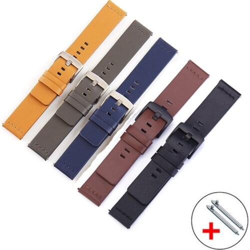Casual Genuine Leather Watchband 18mm 20mm 22mm 24mm Strap Women Men Wrist Bracelet Universal Quick Release Watch Band