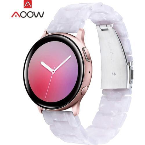 20mm 22mm Resin Strap Watchband For Samsung Galaxy Watch Active2 42mm 46mm Gear S2 S3 Huawei GT 2 Rose gold Folding Buckle