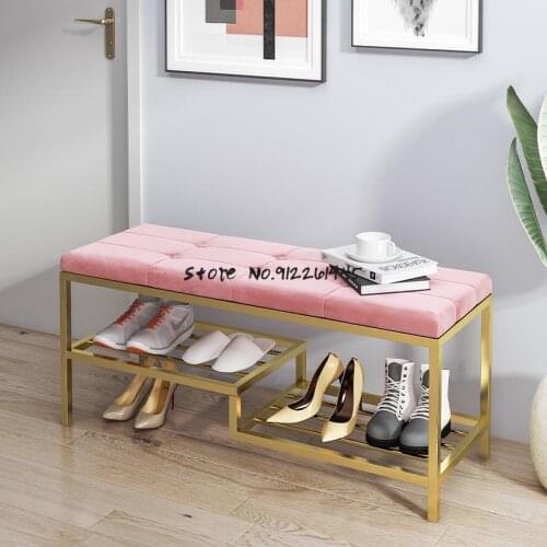 Shoe Changing Stool Home Entrance Creative Bed End Stool Long Stool Shoe Stool Light Luxury Clothing Store Fitting Room Stool