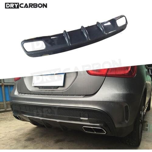 Carbon Fiber Rear Bumper Lip Diffuser for Mercedes Benz GLA Class X156 GLA45 2015 2016 2017 2018 O Style Bumper Spoiler FRP