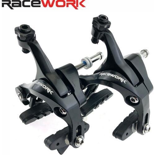 RACEWORK Road Bike Dual Pivot Calipers Bicycle Brake Racing Aluminum Side Pull Caliper Front Rear With Brake Pads