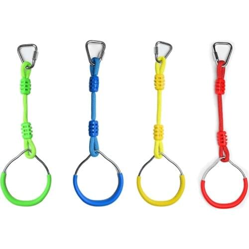 1Pair Family Backyard Game Gymnastic Rings Climbing Slackline Kit for Obstacle Courses Garden Backyard Swing Bar Rings