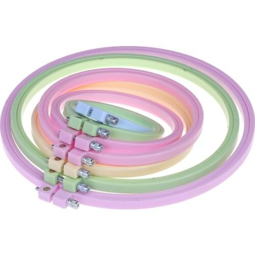 1pc DIY Sewing Embroidery Ring Hoop Tool Embroidery Cross Stitch Hoop Frame Ring Round Hoop Craft Plastic Wood Color