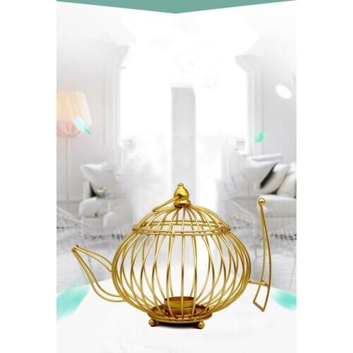 1PC Morden Lantern Shape Metal Hollow Out Kettle Candle Holder Articles Candlestick Hanging Lantern Home Decor Gifts MK022