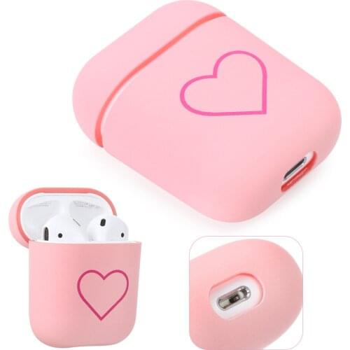 1PC Love Heart Protective Case For Airpods Couples Hard PC Case Matte Shockproof Cover Skin For Apple AirPods Earphone Cover