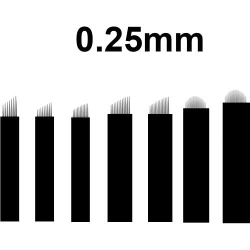 10pcs 0.25mm Microblading Needles 7 9 12 11 14 Flex for Permanent Makeup Black Tattoo Needle Manual Eyebrow Blades