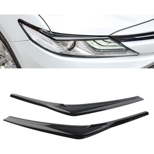 2Pcs Car Head Light Lamp Eyebrow Trim Cover Glossy Black ABS Decoration For Toyota Camry SE XSE XLE L LE 2018 2019 2020