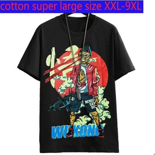 2020 New High Quality Super Large Fashion Summer Men Loose Thin Casual O-neck Print Knitted T Shirt Plus Size 2XL-7XL 8XL 9XL