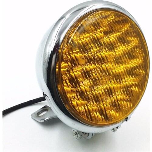 5" Amber Motorbike Led Headlight Cruiser Chopper CB Cafe Racer Bobber Retro VT
