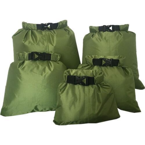 5 Pcs/set 1.5/2.5/3.5/4.5/6L Coated silicone fabric pressure waterproof dry bag Storage Pouch Rafting Canoeing Boating dry bag