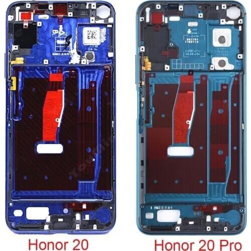 For Honor 20 20 Pro Middle frame bezel Front Frame Housing For Huawei Honor 20Pro LCD Support Frame Chassis With Side Button