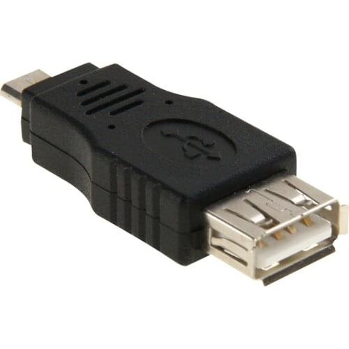 USB 2.0 A Female to Micro USB 5 Pin Male OTG Adapter(Black)