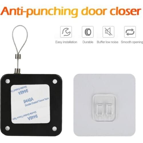 Punch-free Automatic Door Closer Quick Install With Strong Tensile Force Wear-resistant Safe Shut-off Device Home Door Hardware