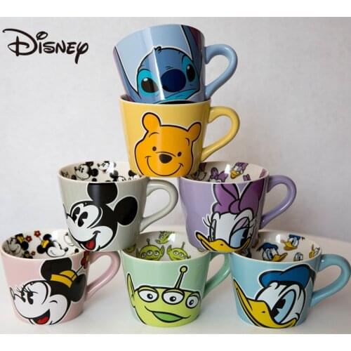 Disney Donald Duck Daisy Anime Water Cup Pooh Mug Stitch Ceramic Cup Gift Collection Cup
