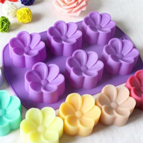 Flowers Shape Food Grade Silicone Mold Cake Chocolate Mould Soap Mold DIY Spa Soap Making Mould Homemade Tools