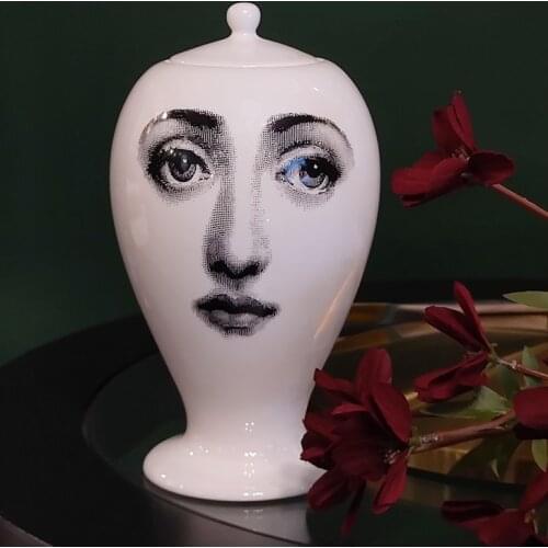 Double-sided vase nordic style home decor living room decoration vases for flowers Lady face ceramic vase