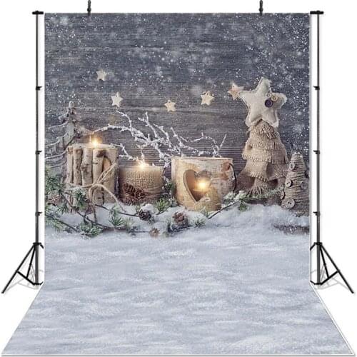 Christmas Photography Background Tree Stump Children Photo Snowfield Backdrops Decoration Props Banner Photo Studio