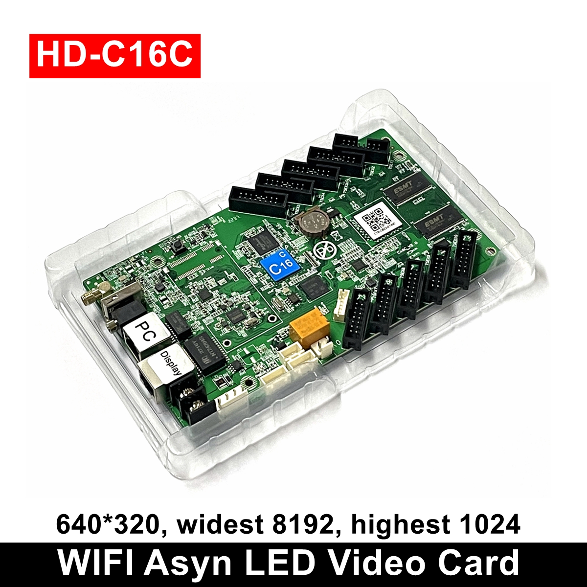 Huidu HD-C15C HD-C35C Asynchronous Indoor Outdoor LED Video Display Card Can Add 4G Wifi Brightness Temperature