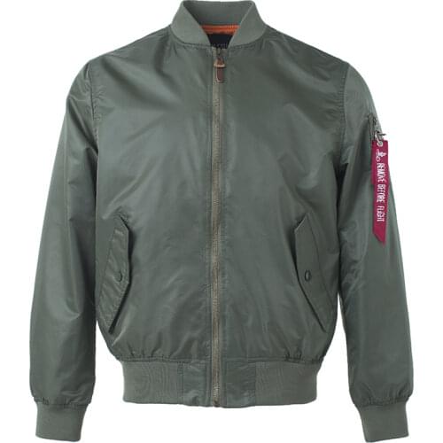 Hip Hop Streetwear Military for Men Coat Airplane Jacket MA1 Bomber American College Plain Black Cheap Water Proof