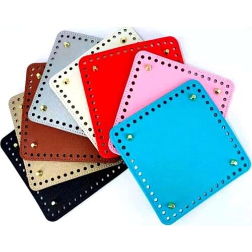 15cm Square Bottom for Knitting Bag PU Leather Rivet Women Bags Handmade DIY Bag Accessories DIY Crochet Bag Bottom