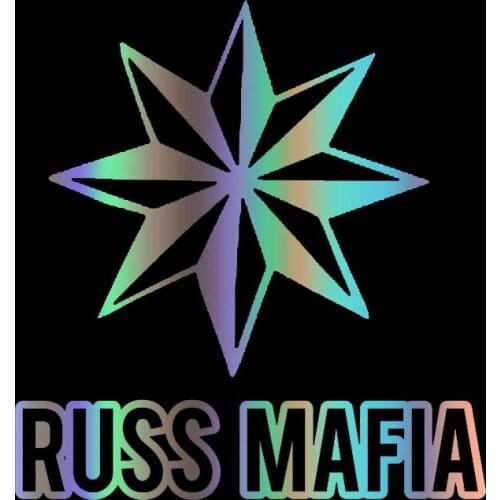 Hot Reflective RUSS MAFIA KK Vinyl Car Stickers for Window Bumper Auto Motorcycle Uv Protection Car KK16*15cm