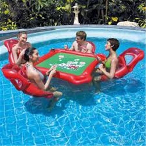 Inflatable Water Toys Swimming Pool Play Cards Game Inflatable Float Leisure Entertainment Outdoor Desk Tables Chairs Full Sets