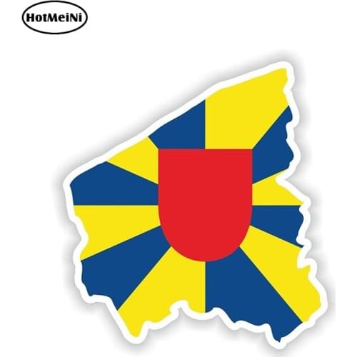 HotMeiNi 13cm x 11.7cm West Flanders Belgium Map Flag Vinyl Sticker Bumper Decal Car Helmet Styling Waterproof Car Stickers