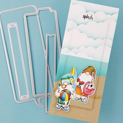 Slim Irregular Frame&banner Metal Cutting Dies New 2021 Mini Card Frame Decorative Crafts Embossing Die Cuts