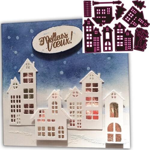 New Making Cards Decoration Cutting Dies Christmas house Scrapbooking Dies Metal Crafts Stamps Embossing