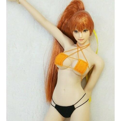 1:6 Scale Orange Bra Black Panties Bikini Set F 12" Phicen Body Doll Toy