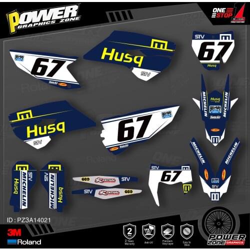PowerZone Custom Team Graphics Decals 3M Stickers Kit For Husqvarna Sticker Decal 2014-15 TC FC 2015-16 FE TE 125 to 450cc 21