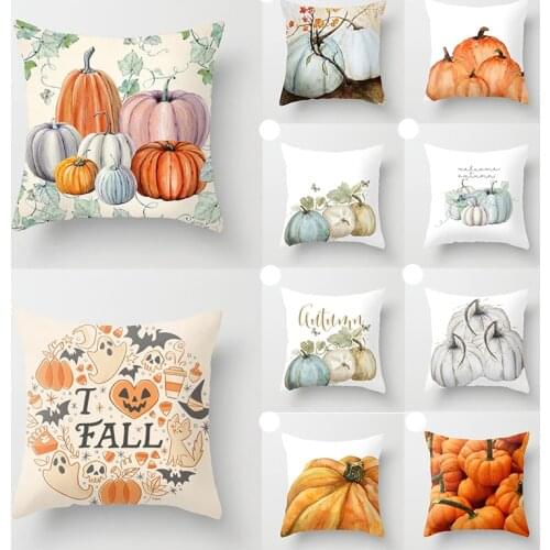 Halloween Pillow Case Linen Sofa Pumpkin Ghosts Cushion Cover Home Decoration Pillowcases Housse De Coussin Throw Pillow Cover