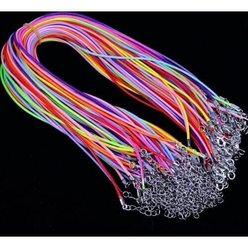 10Pcs Real Handmade Leather Adjustable Braided Rope Necklaces & Pendant Charms Findings Lobster Clasp String Cord