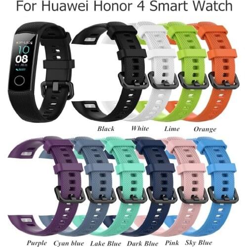 For Huawei Honor Band 4 Standard Version Silicone Watch Band Wrist Bracelet Smart Rubber Wristband Strap For Honor Band 4 Correa