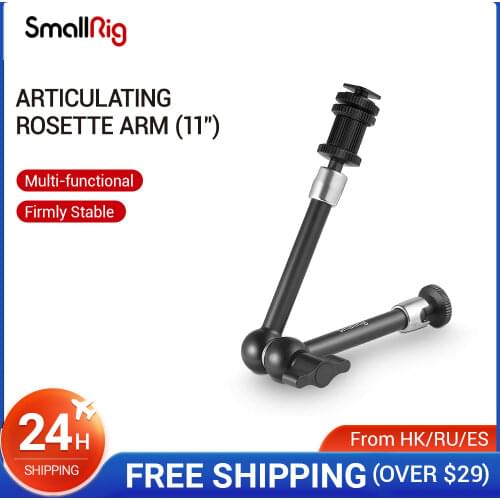 SmallRig Articulating Rosette Arm with Cold Shoe Mount & Standard 1/4"-20 Threaded Screw Adapter Max Length 11 Inches -1498