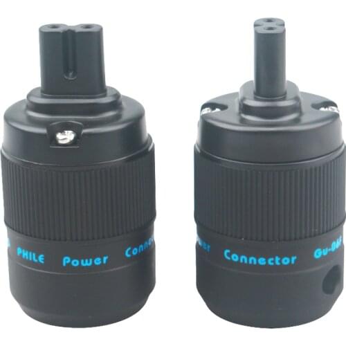 High-end Gold Plated Power IEC Plug Figure 8 Female Pure Copper Connector HiFi Audio Accessories