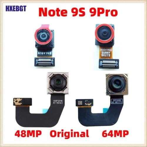 Original For Xiaomi Redmi Note 9s 9 Pro 48MP/64MP Front Back Camera Main Facing Frontal Selfie Camera Module Flex Spare Parts