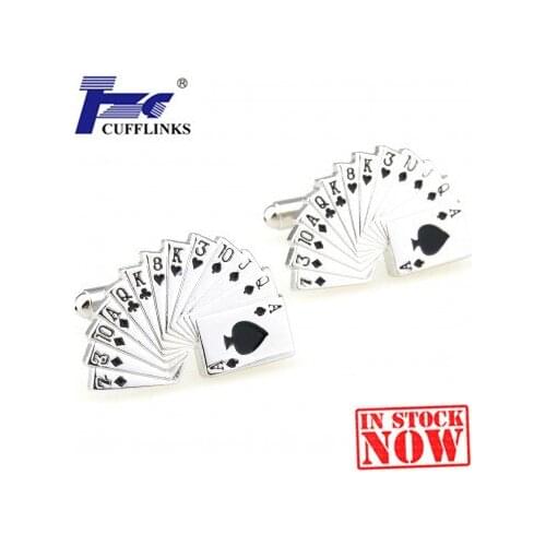 TZG05471 Cards Cufflink Cuff Link 2 Pairs Free Shipping Promotion