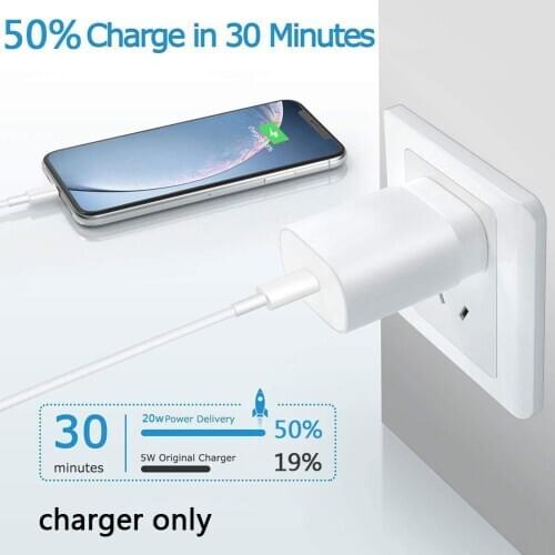 20w PD Charger For Apple 12 Mobile Phone Charger Type-C Flash 20W Fast Charger for iPhone 12 12Mini 12Pro 12 Pro Max Charger