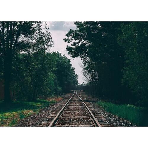 Railway Green Tree Scenic Wedding Vinyl Cloth Photography Backgrounds Portrait Photographic Backdrops Photo Studio Photobooth