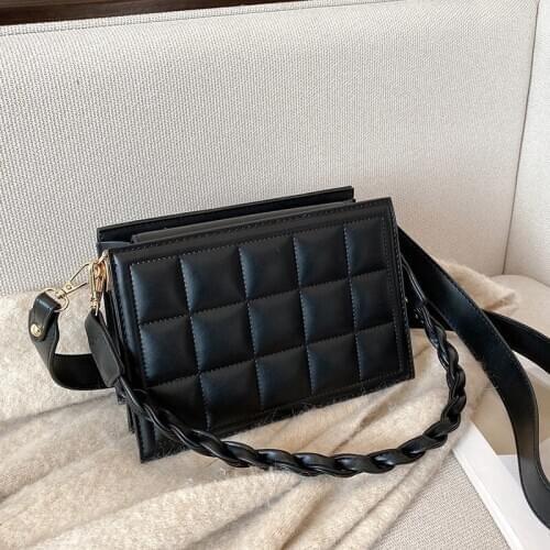 Pure color ladies shoulder bag 2021 luxury pu design built-in mezzanine long shoulder strap party exquisite girl messenger bag