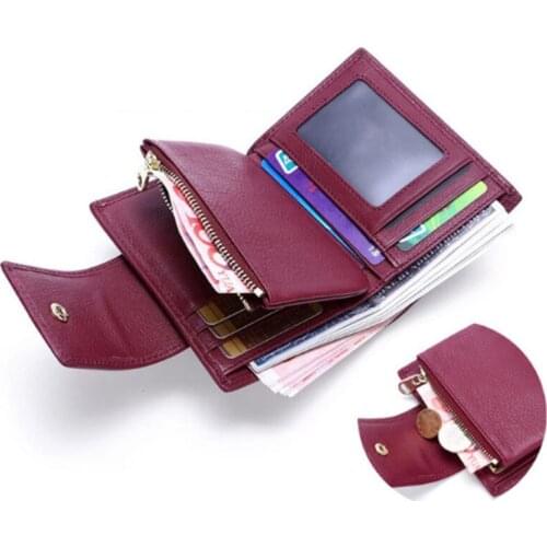 Women Wallets Genuine Leather Coin Purse Zipper Fashion Womens Wallets And Purses Money Pocket Short Clutch Bags Card Holder