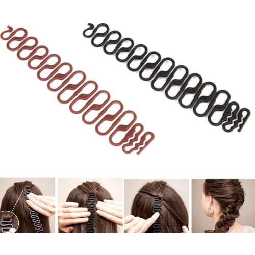 Women Retro Wave Styling Clip Bowknot Bun Braider Roller DIY Hair Braiding Tool
